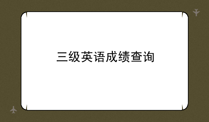 三级英语成绩查询