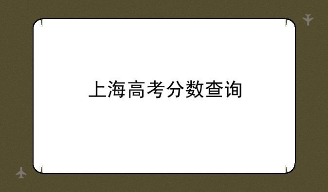 上海高考分数查询