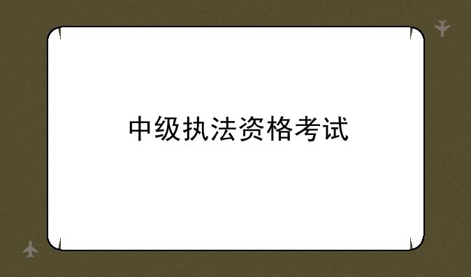 中级执法资格考试