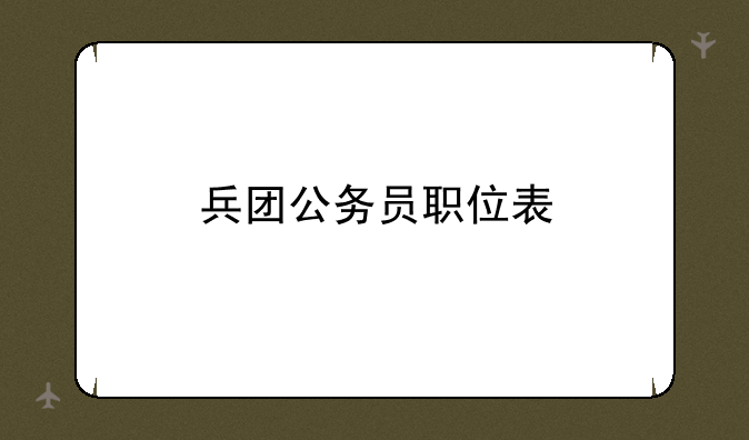 兵团公务员职位表