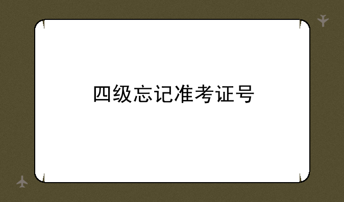 四级忘记准考证号