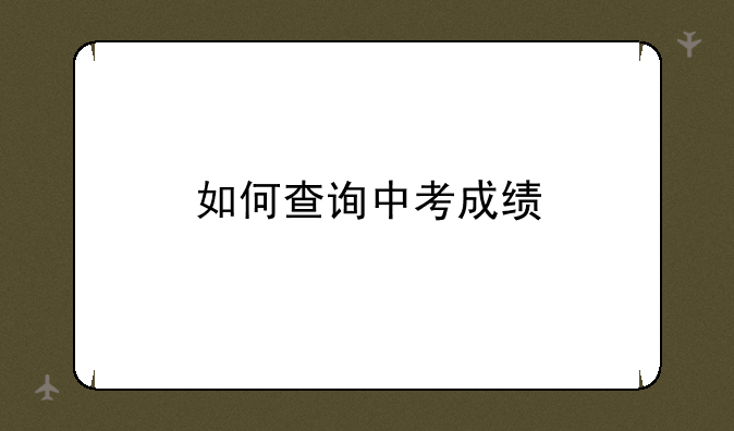 如何查询中考成绩