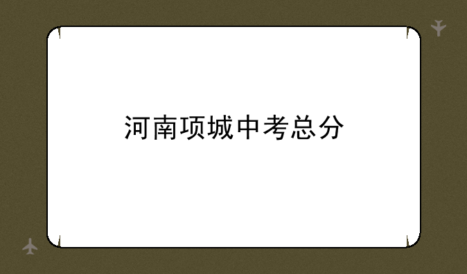 河南项城中考总分
