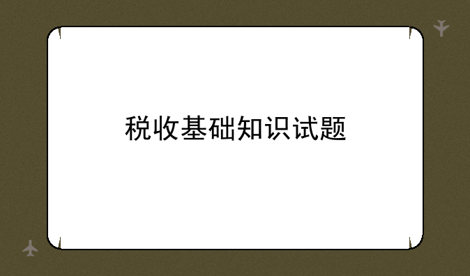 税收基础知识试题