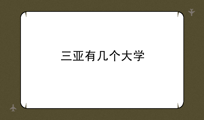 三亚有几个大学