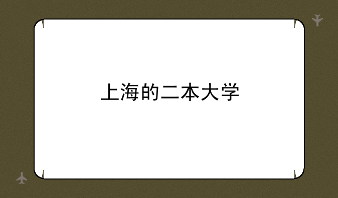 上海的二本大学