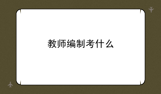 教师编制考什么