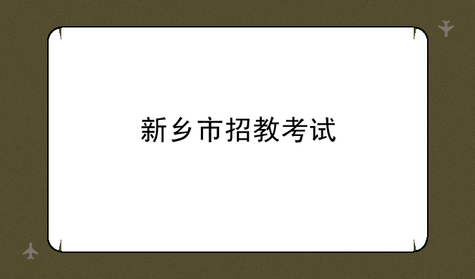 新乡市招教考试