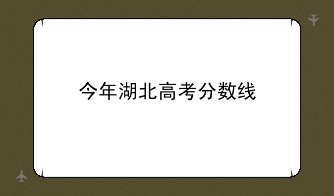 今年湖北高考分数线