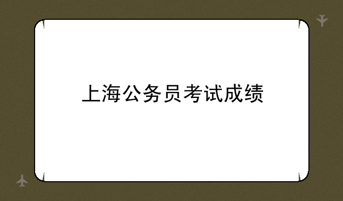 上海公务员考试成绩