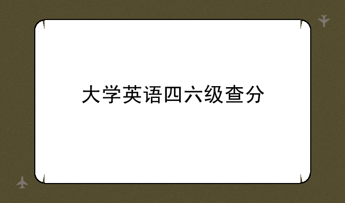 大学英语四六级查分