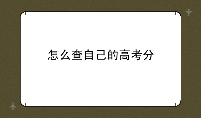 怎么查自己的高考分
