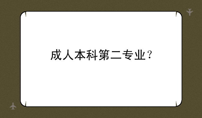 成人本科第二专业？