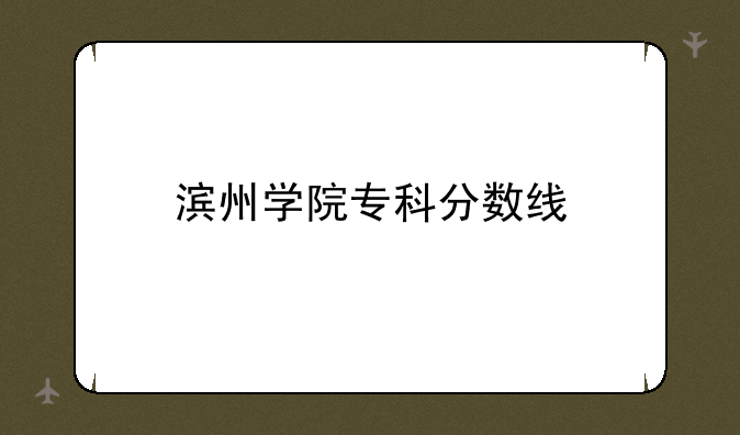 滨州学院专科分数线