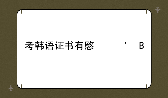 考韩语证书有意义吗