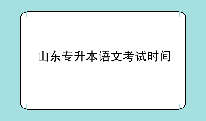 山东专升本语文考试时间