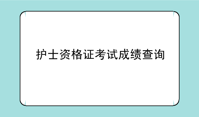 护士资格证考试成绩查询