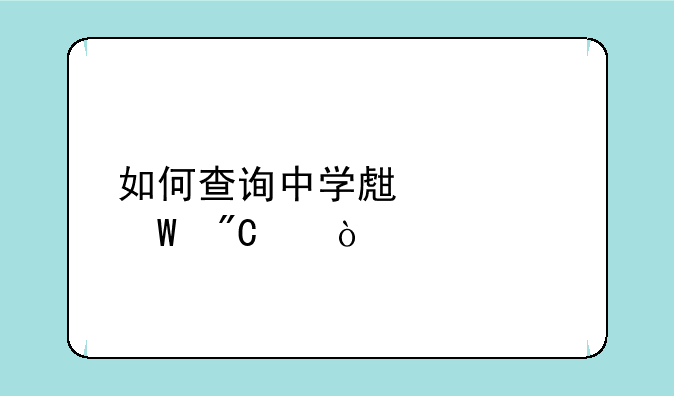 如何查询中学生考试成绩？