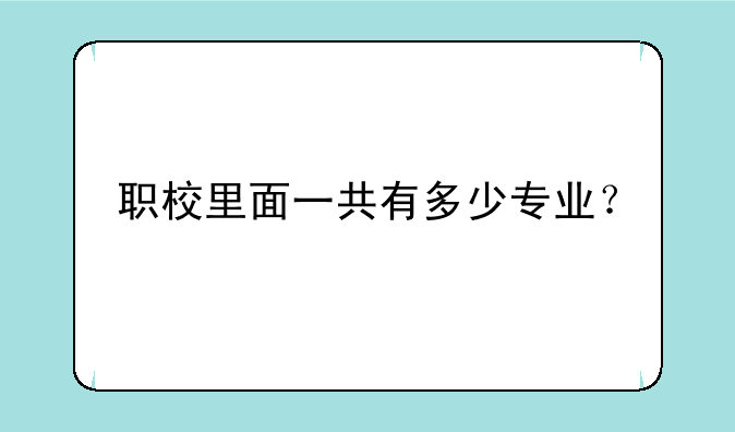 职校里面一共有多少专业？