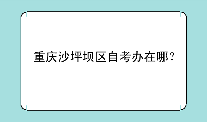重庆沙坪坝区自考办在哪？