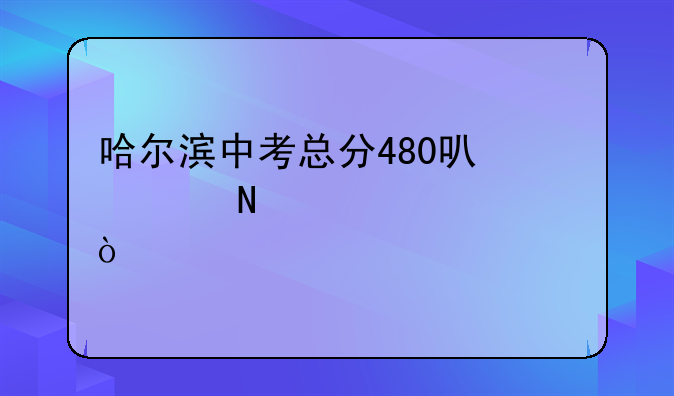 哈尔滨中考总分480可上哪个学校？