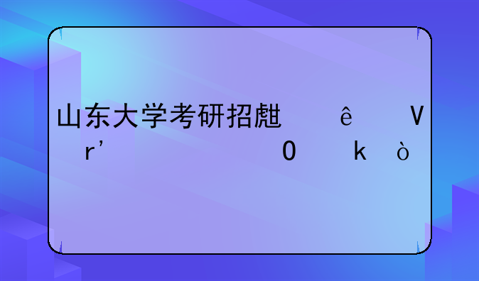 山东大学考研招生人数有几个专业？