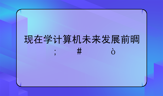 现在学计算机未来发展前景怎么样？
