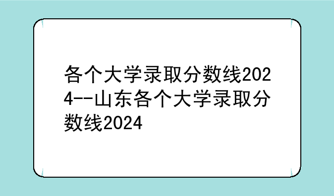 各个大学录取分数线2024--山东各个大学录取分数线2024