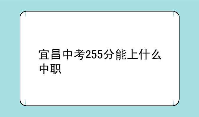 宜昌中考255分能上什么中职